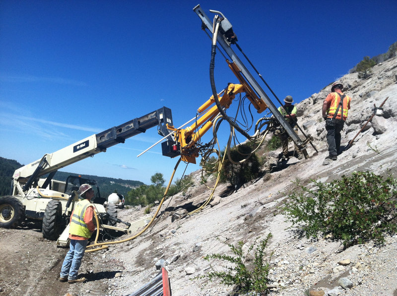 Forklift with drill attachment